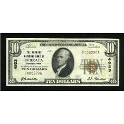 Ephrata, PA - $10 1929 Ty. 1 The Farmers NB Ch.