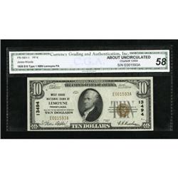 Lemoyne, PA - $10 1929 Ty. 1 West Shore NB Ch. #