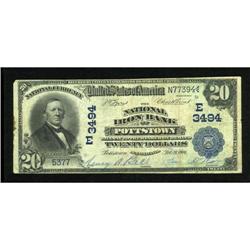 Pottstown, PA - $20 1902 Date Back Fr. 643 The