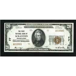 Scranton, PA - $20 1929 Ty. 2 The First NB Ch. #
