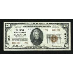 Tarentum, PA - $20 1929 Ty. 2 The Peoples NB Ch.