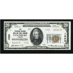 Lynchburg, VA - $20 1929 Ty. 2 The Lynchburg NB