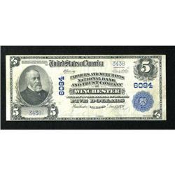 Winchester, VA - $5 1902 Plain Back Fr. 608 The