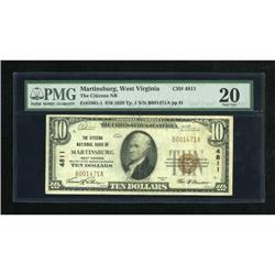 Martinsburg, WV - $10 1929 Ty. 1 The Citizens NB