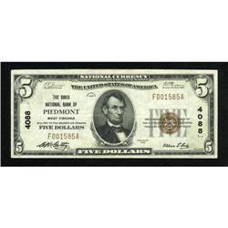 Piedmont, WV - $5 1929 Ty. 1 The Davis NB Ch. #