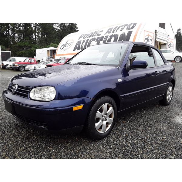 E6 --  2002 VW CABRIO GLX CONVERTIBLE , Blue , 225209  KM's