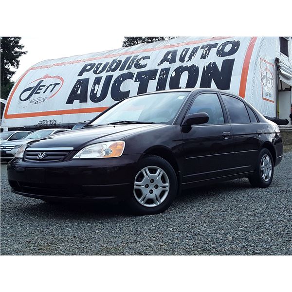 B6 --  2001 HONDA CIVIC LX  , Purple , 201359  KM's