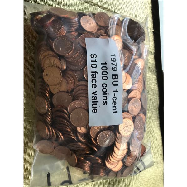1979 One Cent - Lot of 1,000 Pieces