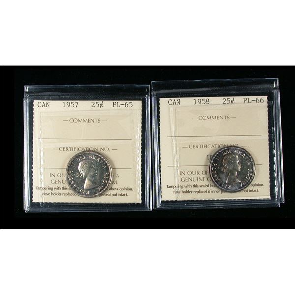 1957 and 1958 Twenty-five Cent Pair