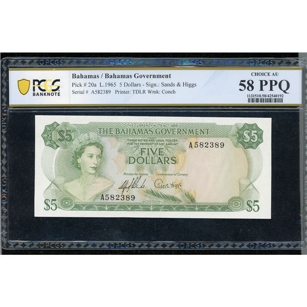 Bahamas $5, 1965