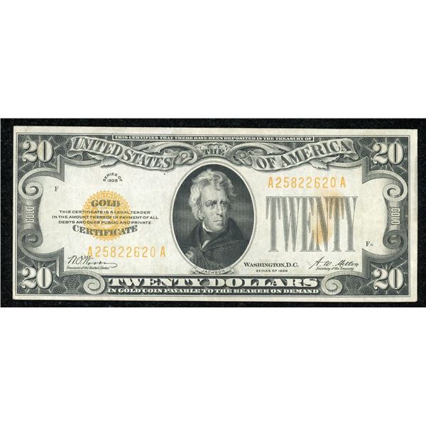 United States $20, 1928 Gold Certificate