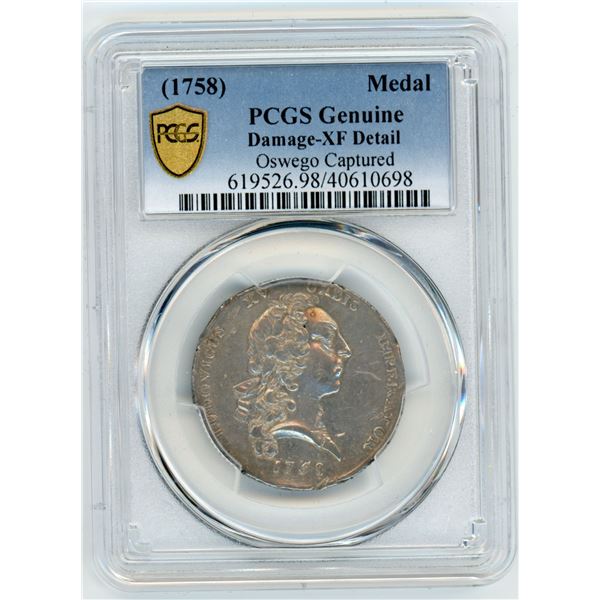 A Rare Oswego Captured Medal 1758