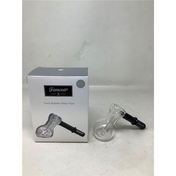 Famous X Glass Bubbler Water Pipe (6")