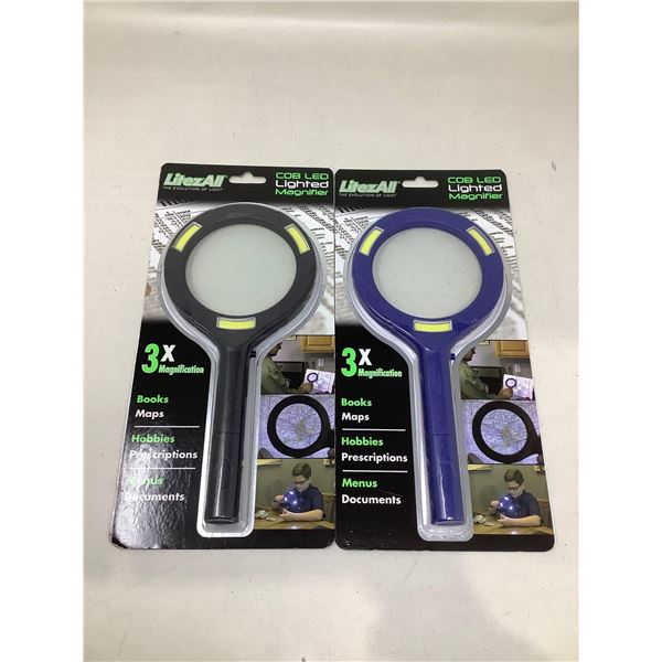 LitezAll COB LED Lighted Magnifier Lot Of 2
