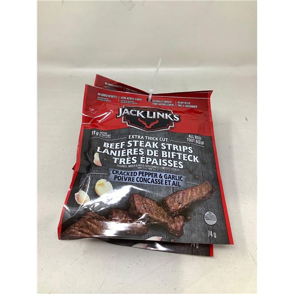 Jack Links Beef Steak Strips Cracked Pepper & Garlic  (4 X 74G)