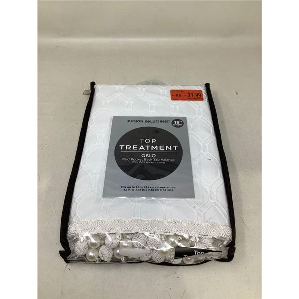 Design Solutions Top Treatment Oslo Rod Pocket Back Tab Valance