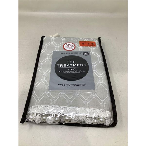 Design Solutions Top Treatment Oslo Rod Pocket Back Tab Valance