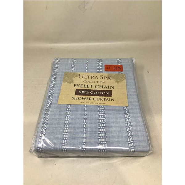 Ultra Spa Eyelet Chain Collection Shower Curtain