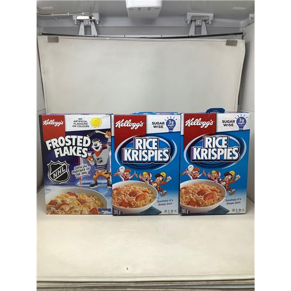 Lot Of 3 Assorted Kelloggs Cereal
