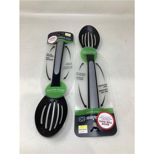 Lot Of 2 Slotted Cooking Spoons