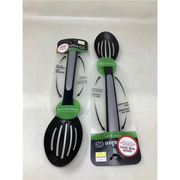 Lot Of 2 Slotted Cooking Spoons