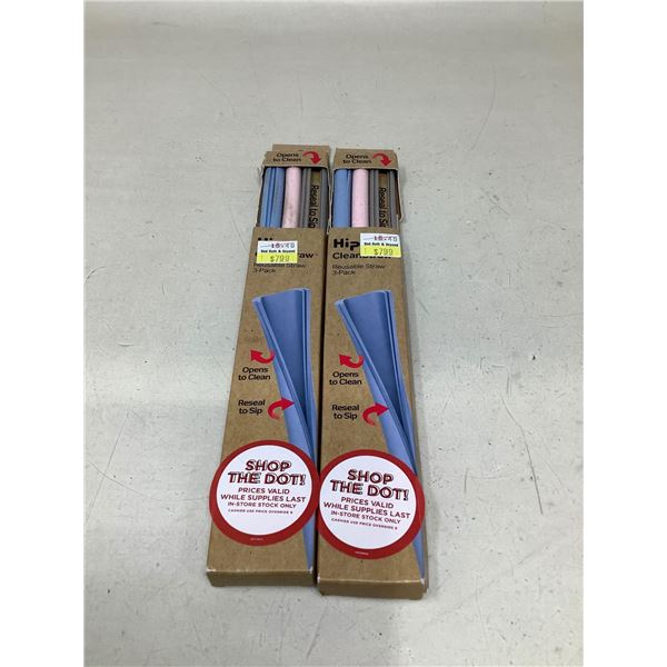 Lot Of 2 Reusable Straw 3- Packs