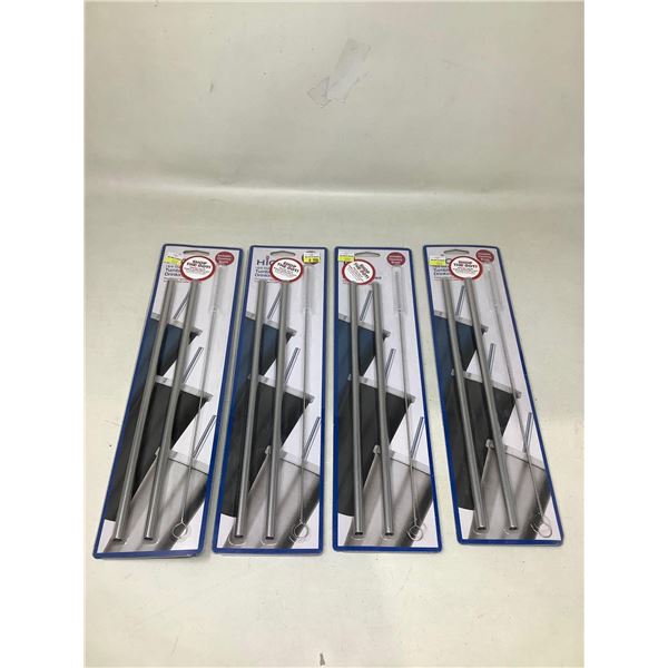 Tumblr Drinking Straws With Cleaning Brush Lot Of 4