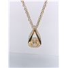 Image 1 : Tear Drop Solitaire .75 Carat Ladies 14K GP Pendant and Chain Set