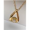 Image 2 : Tear Drop Solitaire .75 Carat Ladies 14K GP Pendant and Chain Set