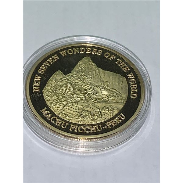 Machu Picchu Peru collector Cased Medallion 2007 seven wonders of the world collection