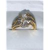Image 1 : Ladies Multi Stone cluster Dress ring 14K GP with solitaire setting