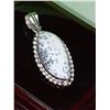 Image 1 : Large Opal Stone Solitaire .925 Silver Pendant