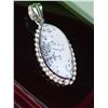 Image 2 : Large Opal Stone Solitaire .925 Silver Pendant