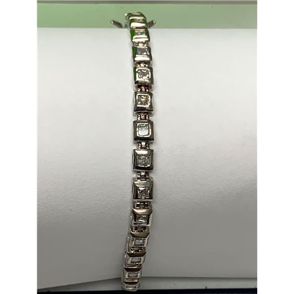 Ladies Multi Stone 14K GP Tennis Bracelet NEW