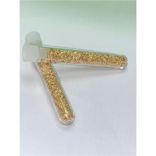 Lot of 2 large Vials Golden Flaking Material
