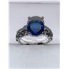 Image 2 : Ladies Blue Topaz Silver Gemstone Ring