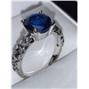 Image 3 : Ladies Blue Topaz Silver Gemstone Ring