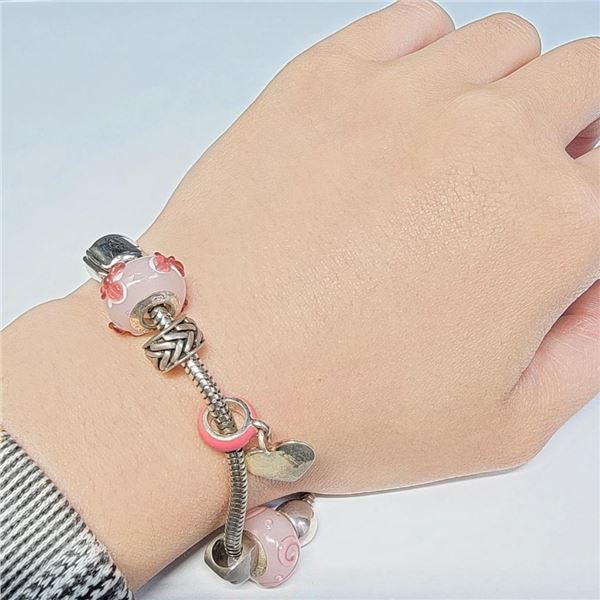 Silver 19Gm Pandora Bracelet 4~5 Beats Bracelet (~Size 0) (~length 0 inches) (~weight 18.87g), Sugge