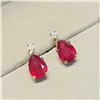 Image 2 : 10K Yellow Gold Rubies(1.04ct) Moissanite(0.06ct) Earrings (~Size 0) (~length 0 inches) (~weight 0.7