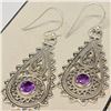 Image 1 : Silver Amethyst(1.2ct) Earrings (~Size 0) (~length 0 inches) (~weight 6.67g), Suggested Retail Value