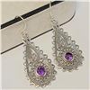 Image 3 : Silver Amethyst(1.2ct) Earrings (~Size 0) (~length 0 inches) (~weight 6.67g), Suggested Retail Value