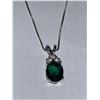 Image 1 : Ladies Emerald Style Gemstone Pendant Necklace