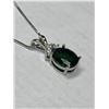Image 3 : Ladies Emerald Style Gemstone Pendant Necklace