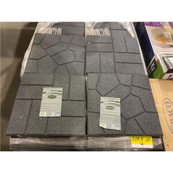 Rubberific Reversible Cobblestone Style Paver Lot of 4 (18in x 18n x 3/4in)