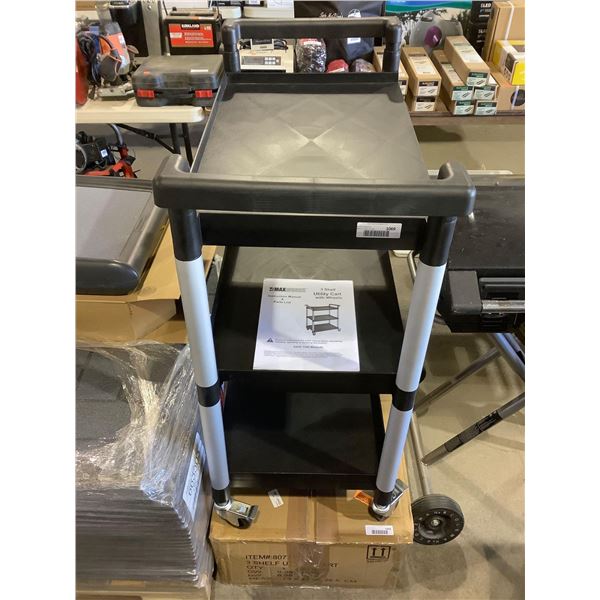 Max Works 3-Shelf Utility Cart with Wheels (In Box)