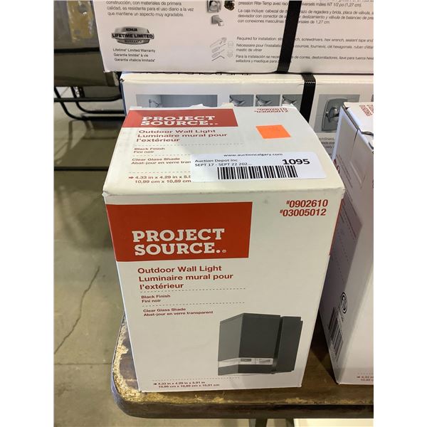 Project Source Outdoor Wall Light Black Finish (4.33in x 4.29in x 5.91in)