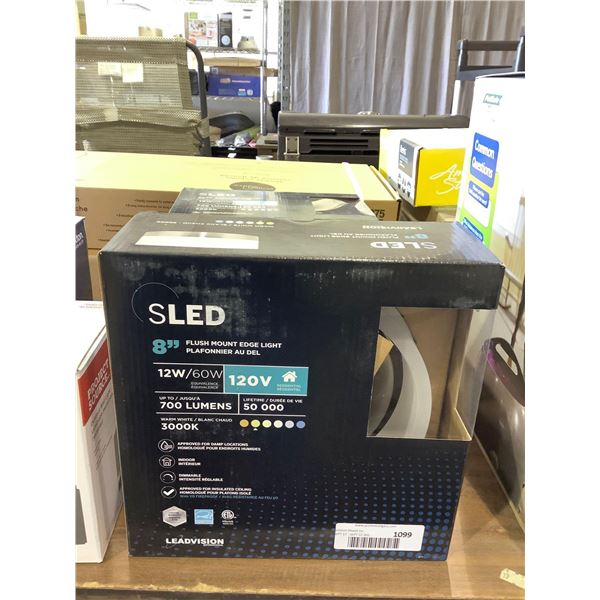 Leadvision SLED 8in Flush Mount Edge Light 3000K 12W/60W 120V