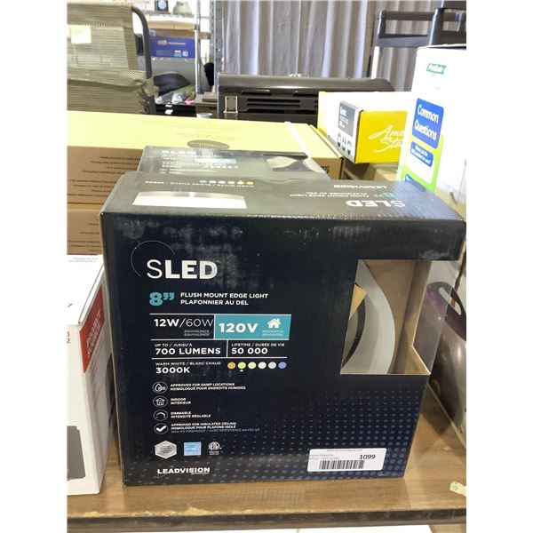 Leadvision SLED 8in Flush Mount Edge Light 3000K 12W/60W 120V