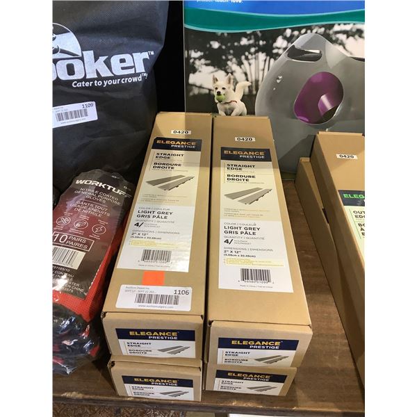 Elegance Prestige 4-Pack Light Grey Straight Edge for Composite Tile Lot of 4 (2in x 12in)