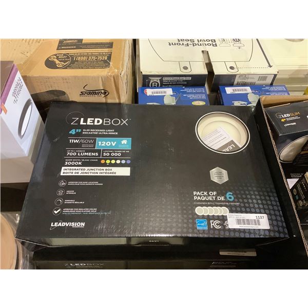 Leadvision ZLED Box 6-Pack Dimmable 4in Slim Recessed Light with Integrated Junction Box 11W/60W 120